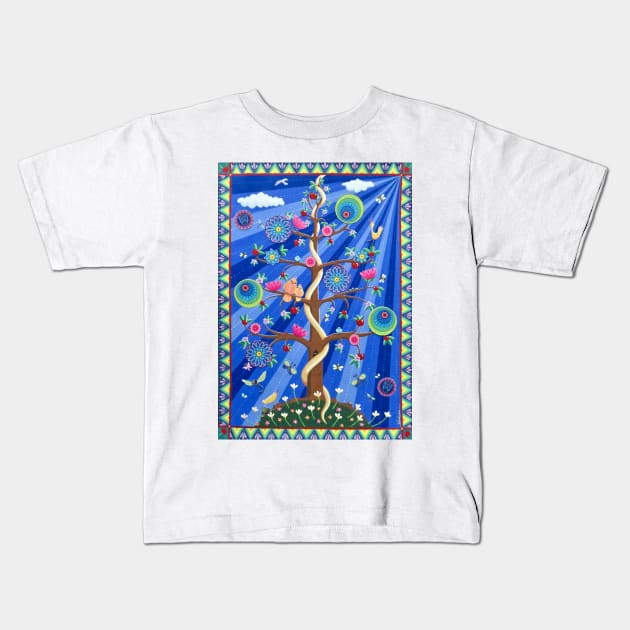 Mandala Tree of Life Kids T-Shirt by SoozieWray